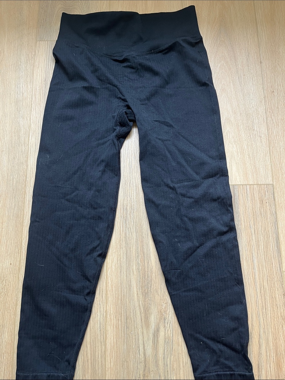 PINK Victoria's Secret Black High-Waist Ribbed Leggings